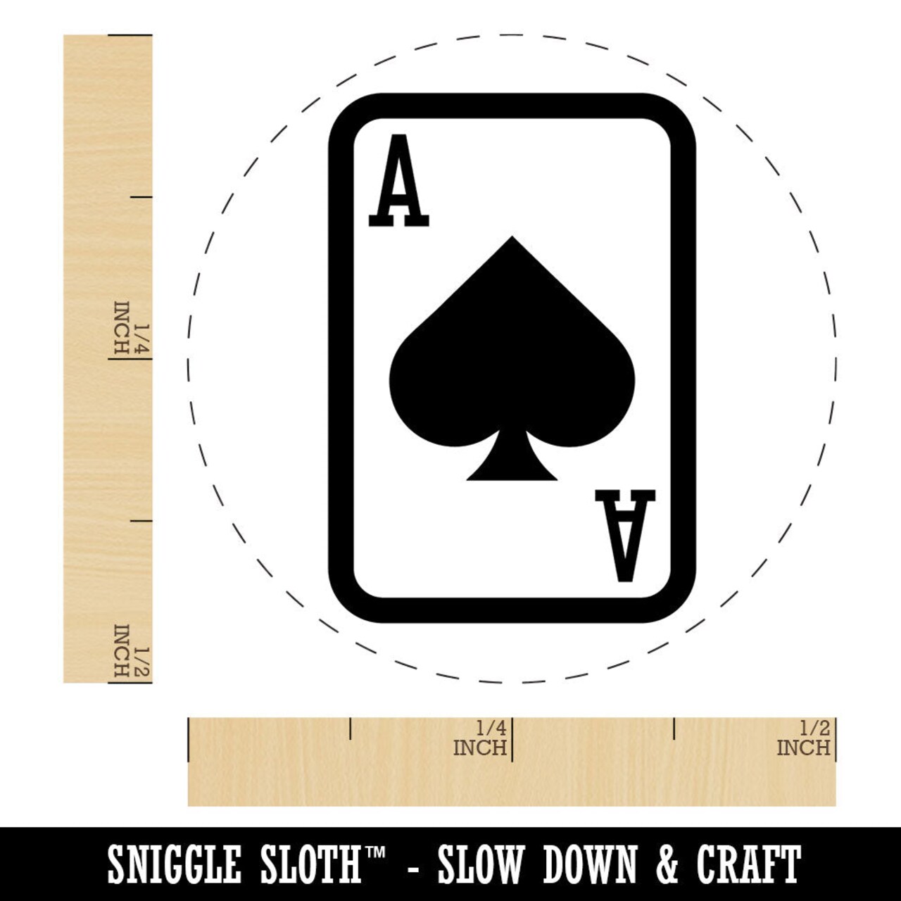 Playing Card Ace of Spade Self-Inking Rubber Stamp for Stamping Crafting Planner